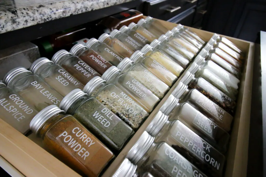 Spice drawer after