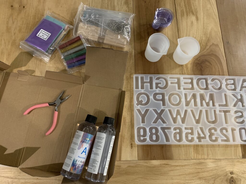 supplies needed to make epoxy resin letters