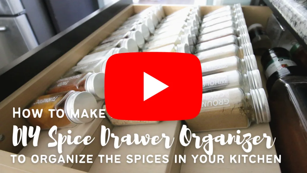 Link to YouTube video for spice drawer organizer
