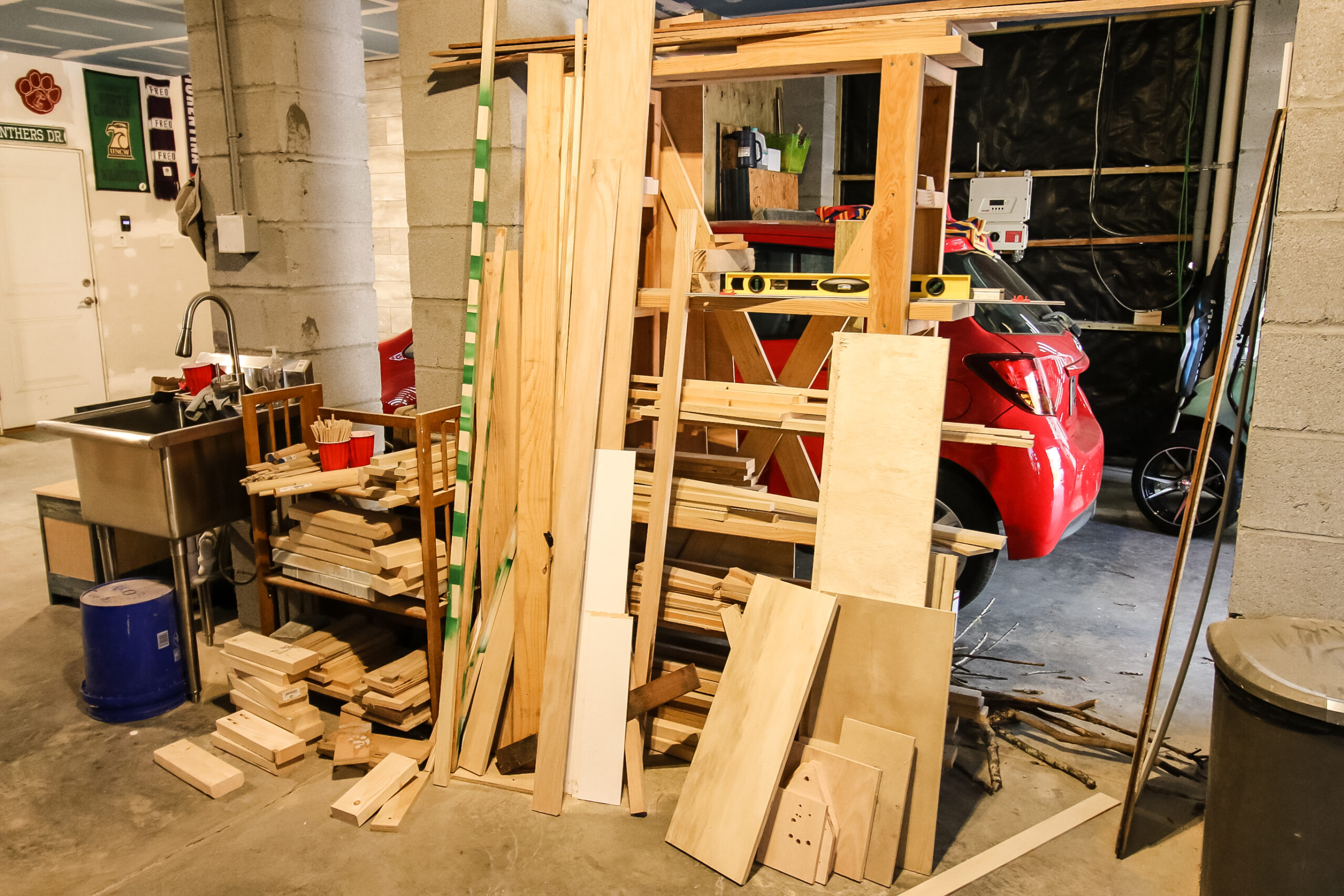 Made a plywood/sheet good storage rack for my shop. : r/woodworking