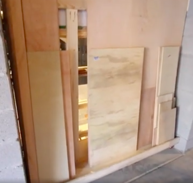 How to store scrap plywood sheets on rolling cart