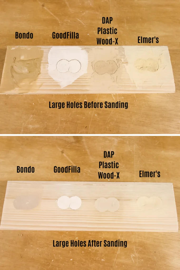 Wood fillers in large holes