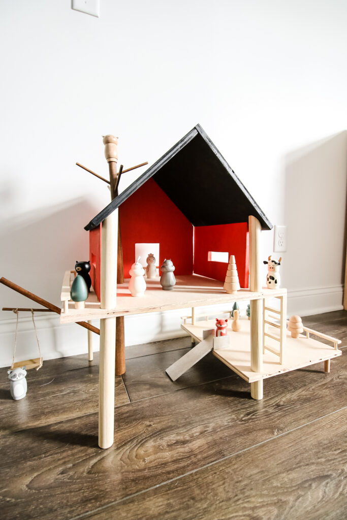 DIY wooden toy treehouse