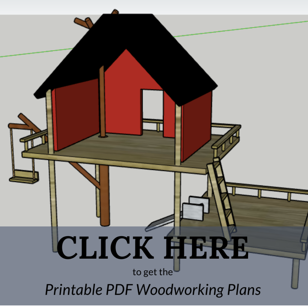 Link to buy woodworking plans for DIY wooden toy treehouse