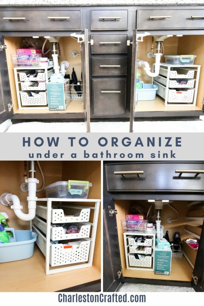 how to organize under a bathroom sink