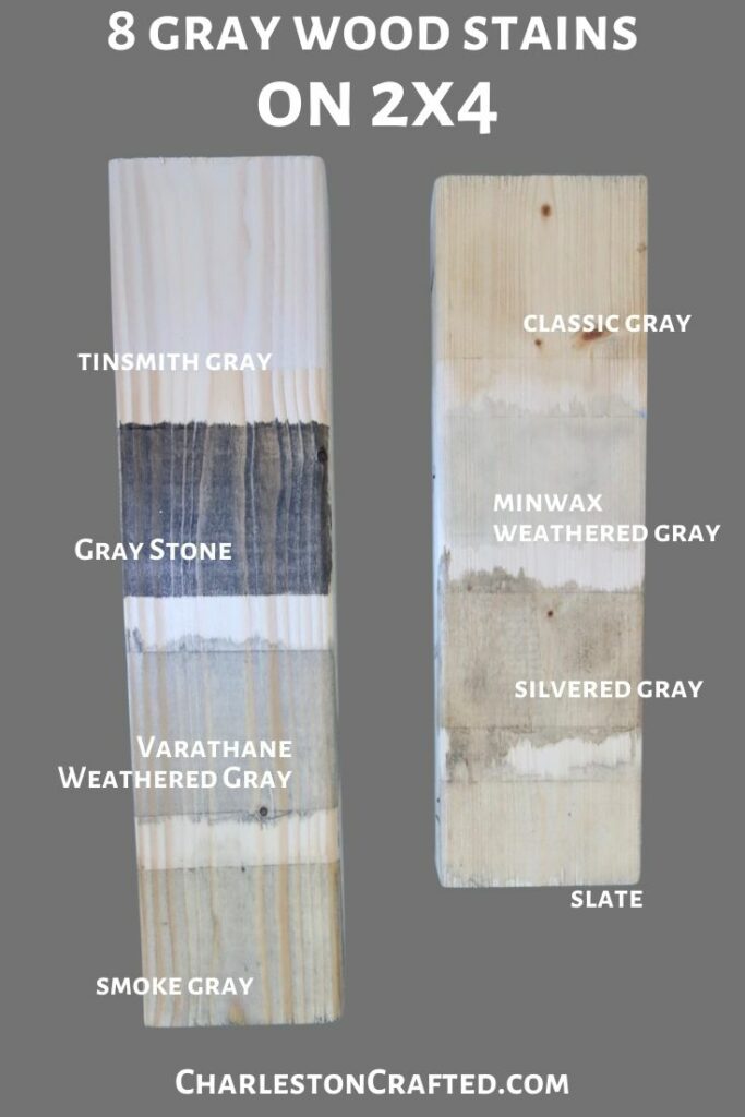 8 gray wood stains on 2x4