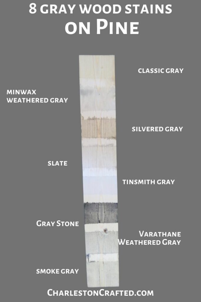 8 gray wood stains on pine