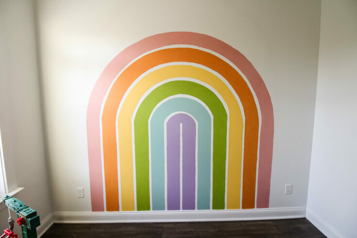 boho style rainbow wall mural