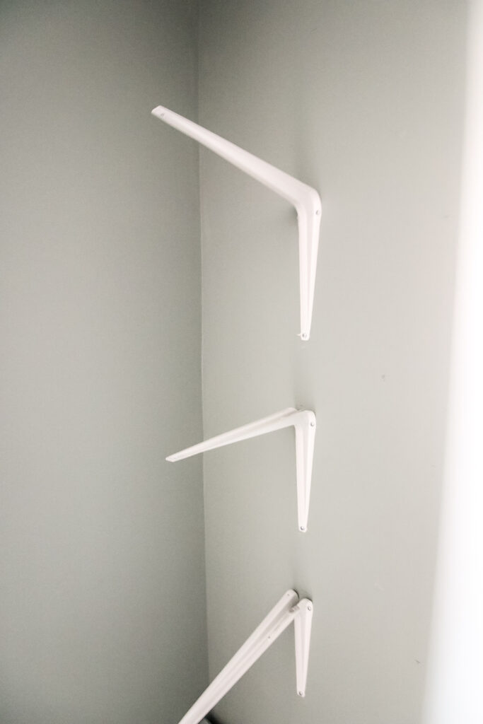 Utility Shelf brackets for DIY linen shelves