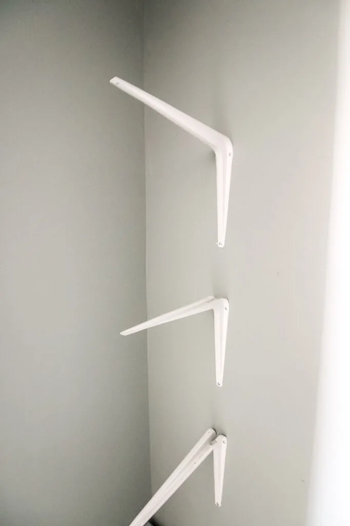 Utility Shelf brackets for DIY linen shelves