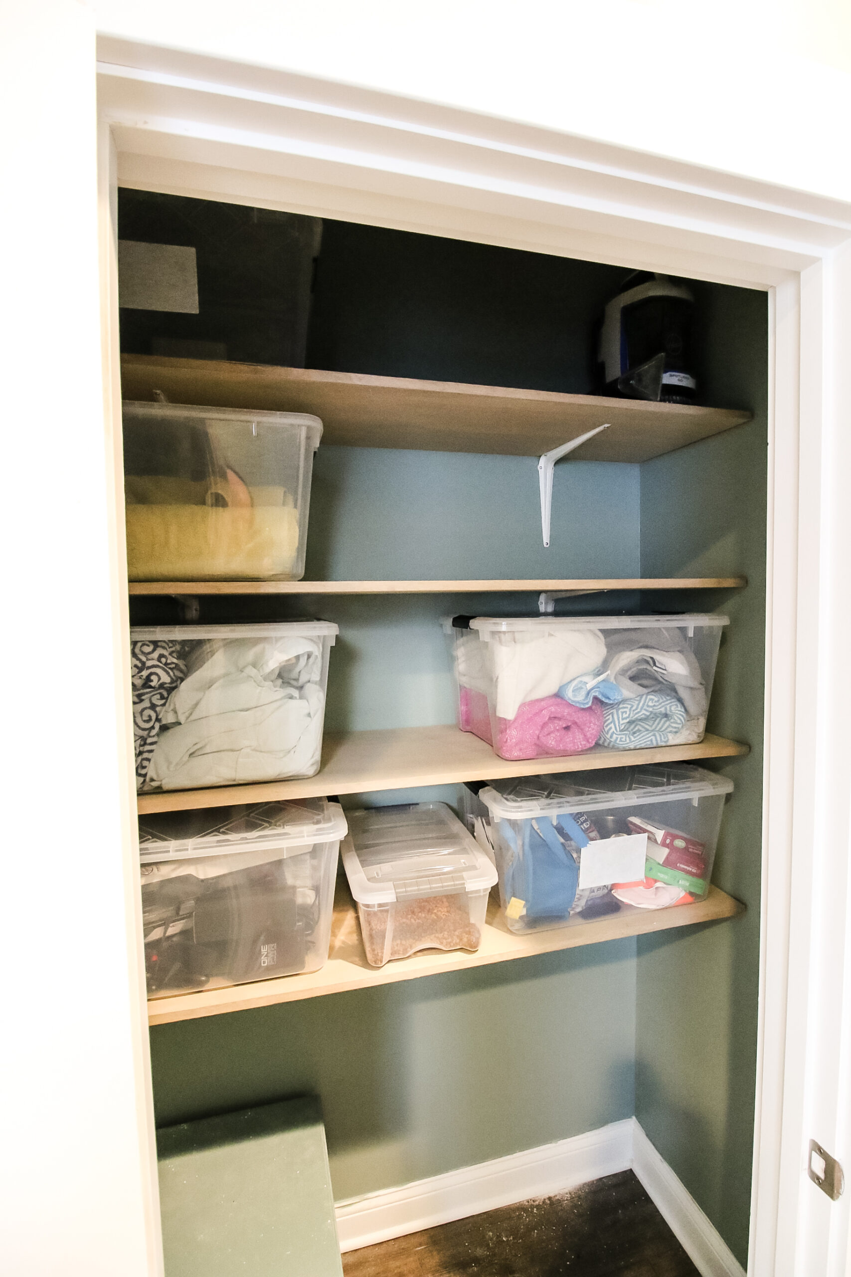 How to Transform a Linen Closet to Open Shelving - House On Longwood Lane