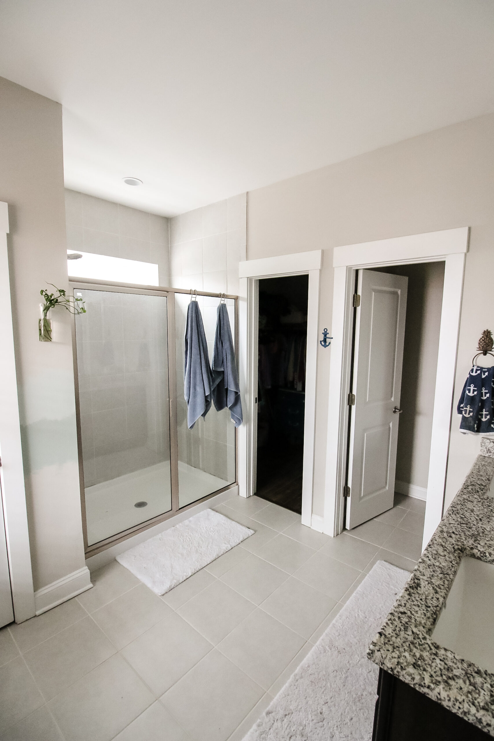 Back angle of bathroom before makeover