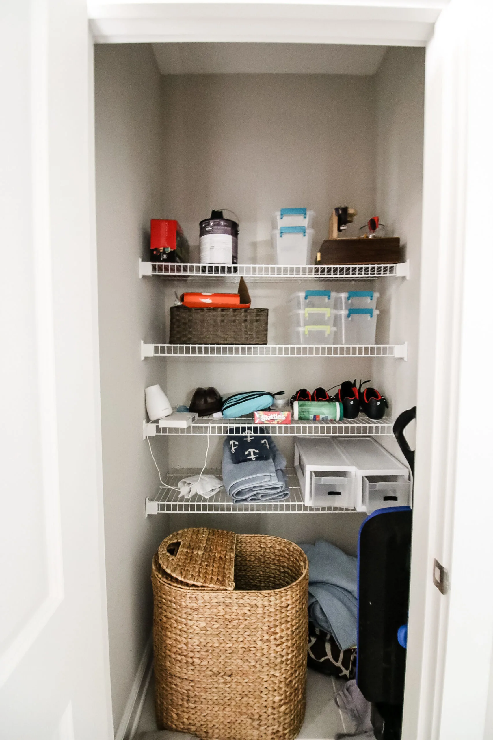 Linen closet before turning to clothes closet