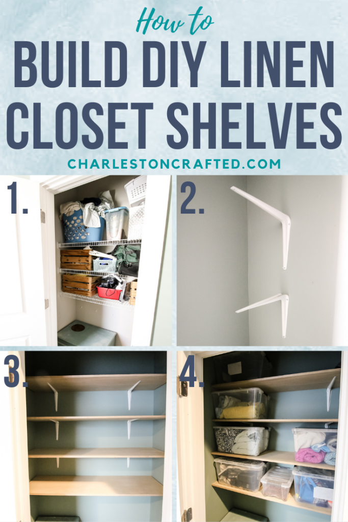 How to build DIY linen closet shelves - Charleston Crafted