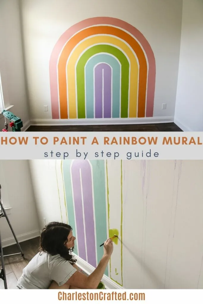 how to paint a rainbow mural