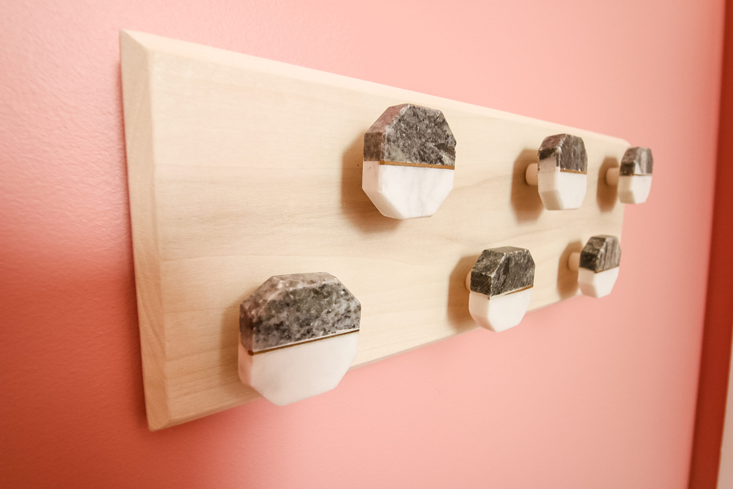 How to make a hook rail with cabinet knobs