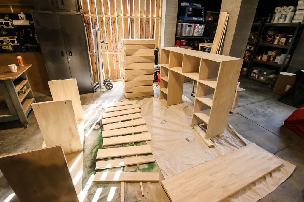 Cubby storage for built in dresser