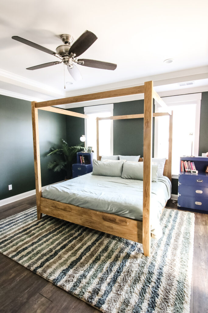DIY four poster canopy bed - Charleston Crafted