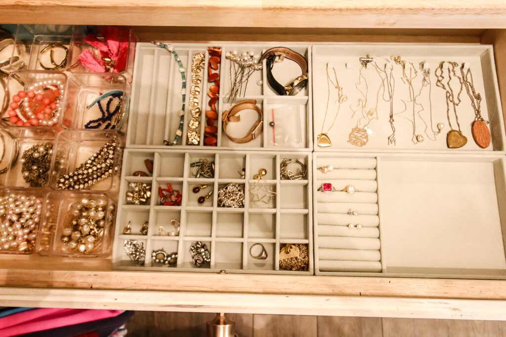 jewelry organizer in a drawer