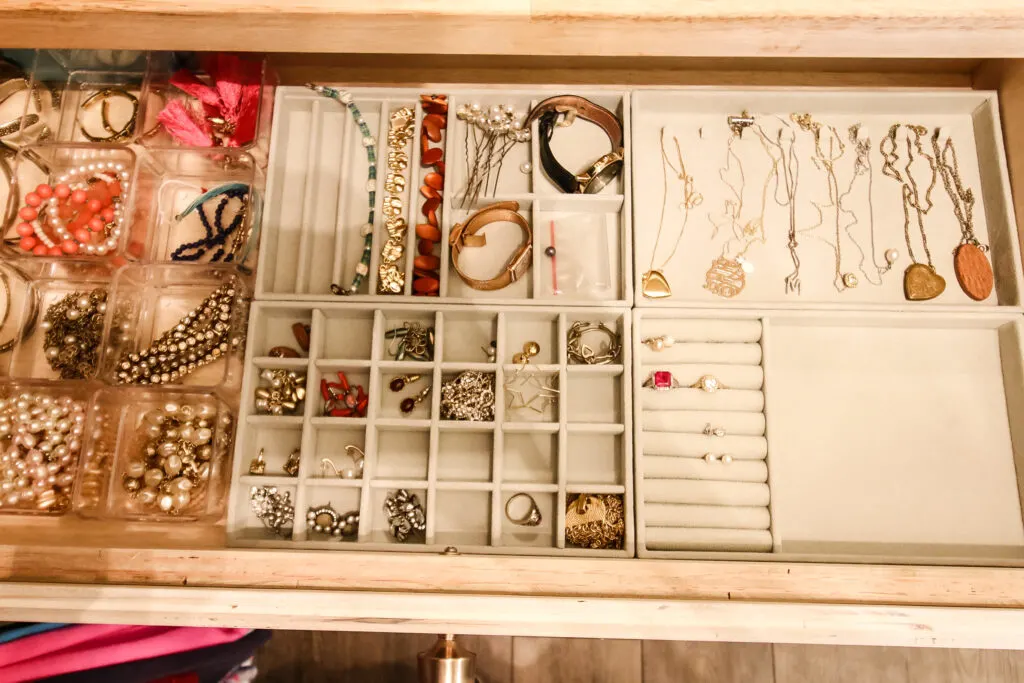 jewelry organizer in a drawer