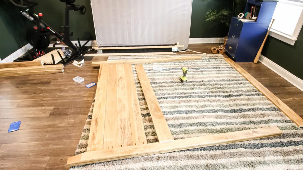 Assembling headboard for DIY four poster canopy bed