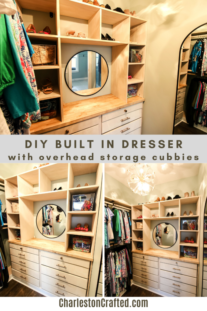 Diy Built In Dresser With Cubbies For A, Two Drawer Dresser For Closet