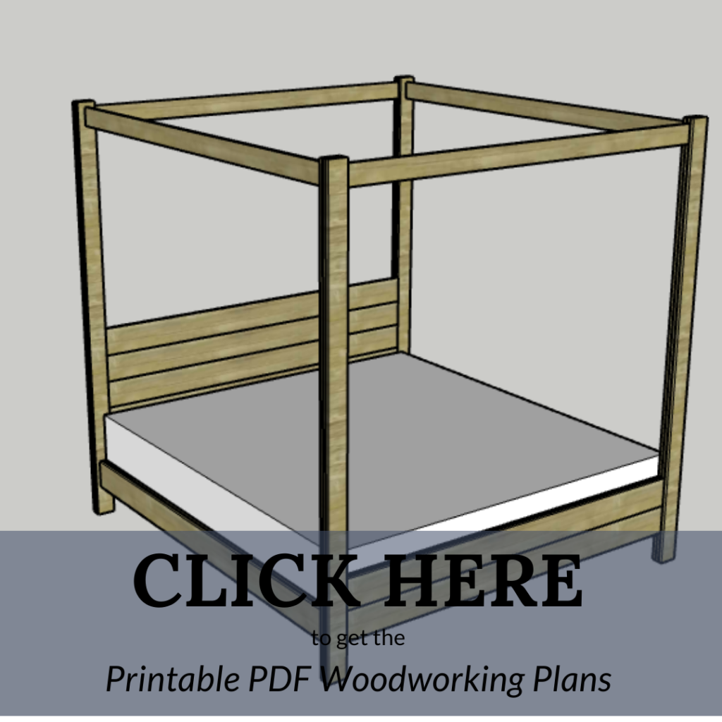 Link to woodworking plans for DIY four poster canopy bed