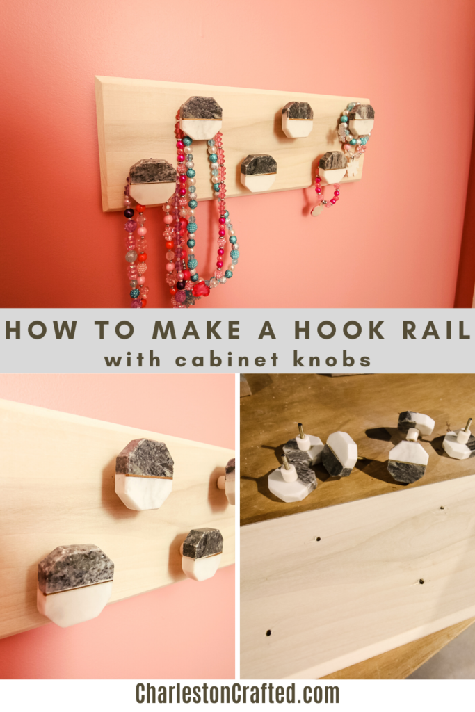 How to make a hook rail with cabinet knobs - Charleston Crafted