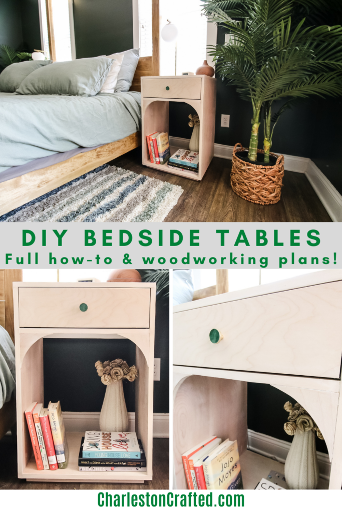 DIY modern bedside tables with arches - Charleston Crafted