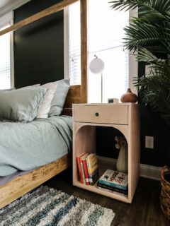 DIY modern bedside tables with arches - Charleston Crafted