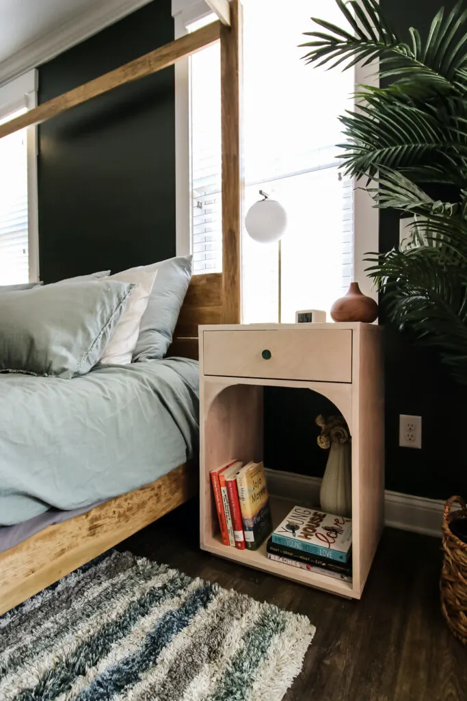 DIY modern bedside tables with arches - Charleston Crafted