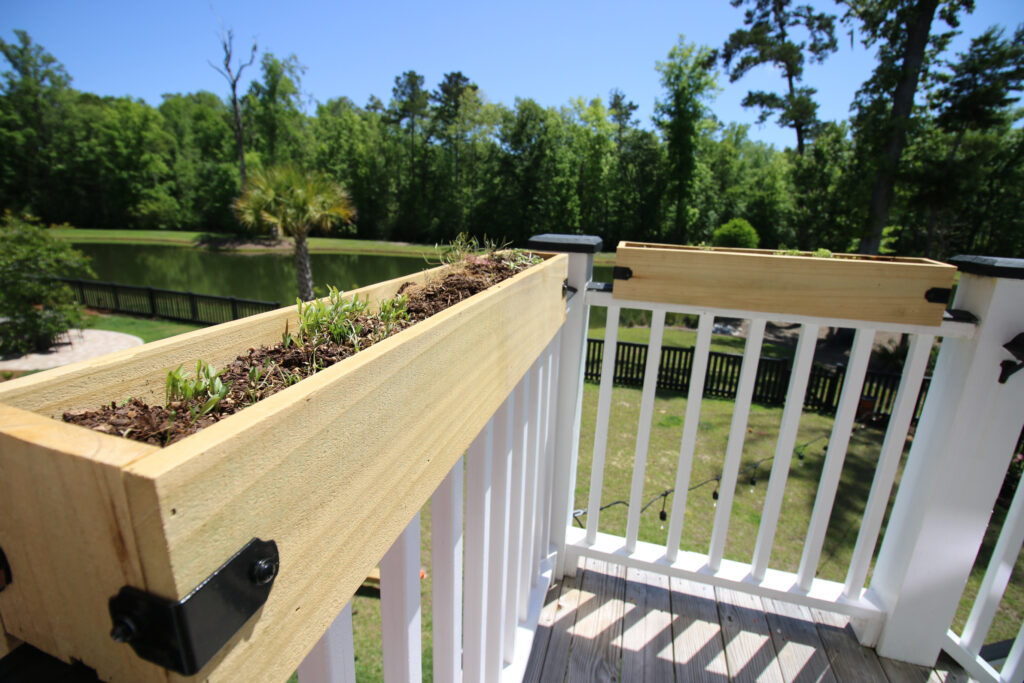 DIY deck rail planters