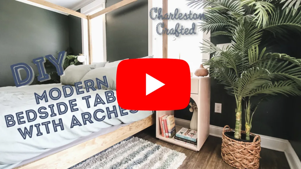 Link to youtube video tutorial on diy modern bedside tables with arches