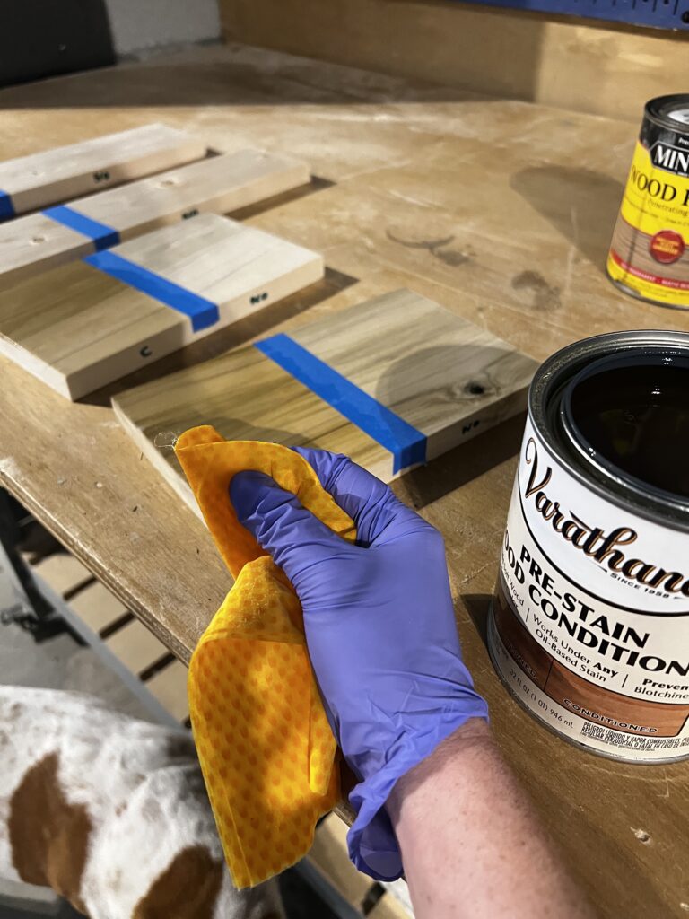 applying wood conditioner