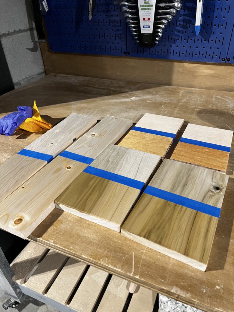 wood treated with wood conditioner only for color difference