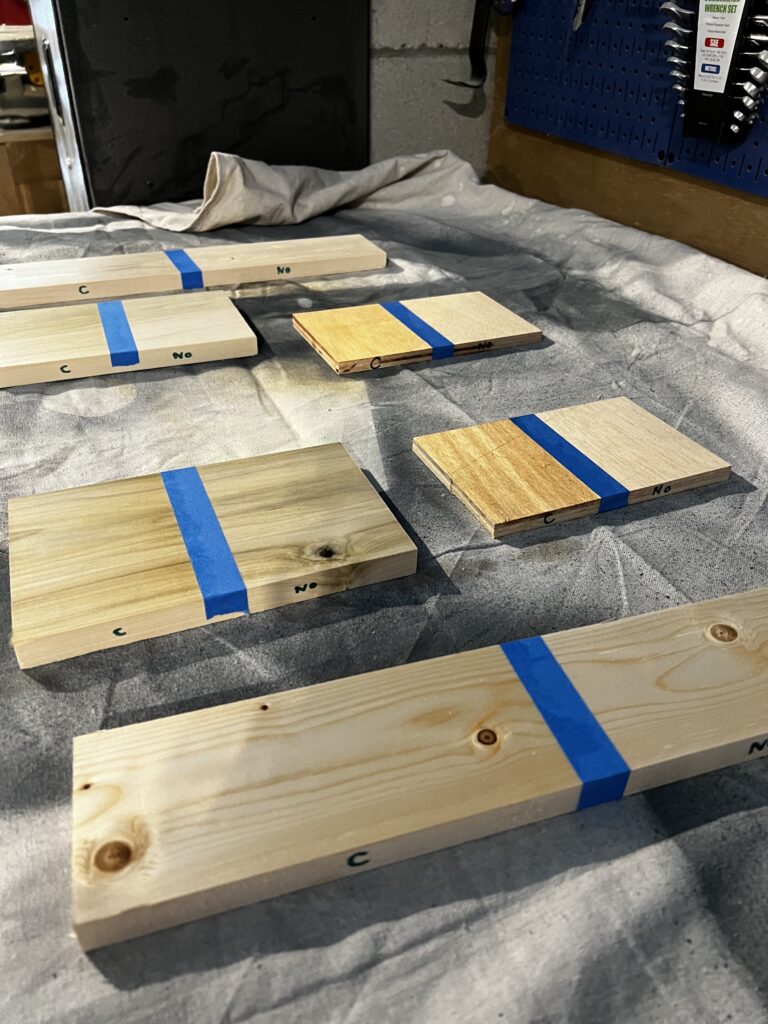 wood treated with wood conditioner only for color difference