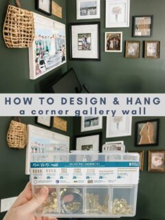 how to design and hang a corner gallery wall