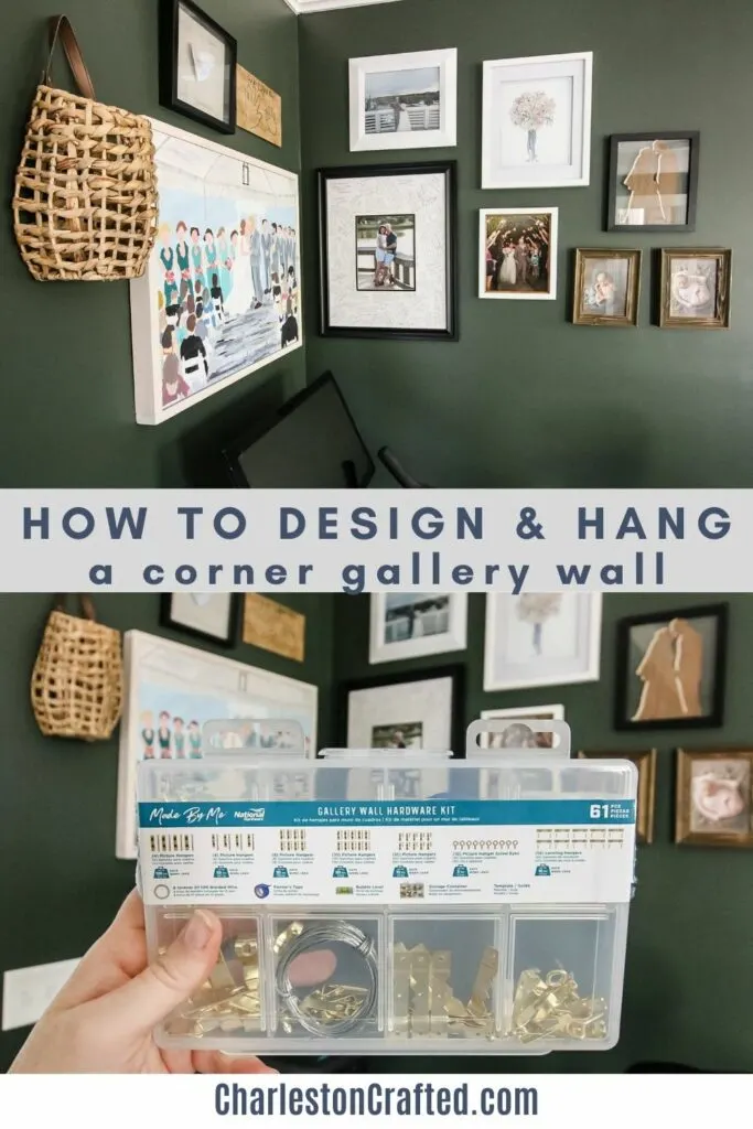 how to design and hang a corner gallery wall