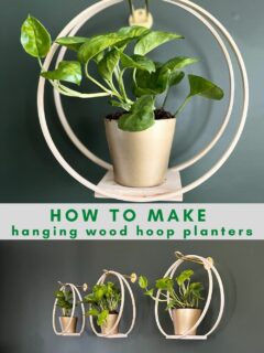 how to make hanging wood hoop planters