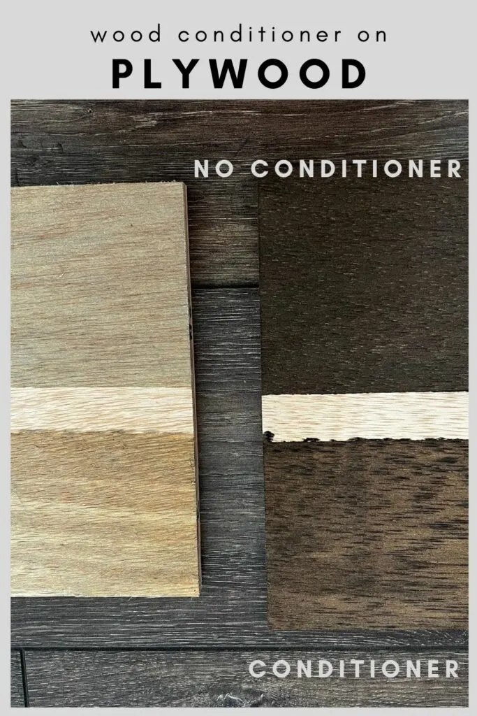 wood conditioner on plywood