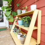 Side view of angled plant stand