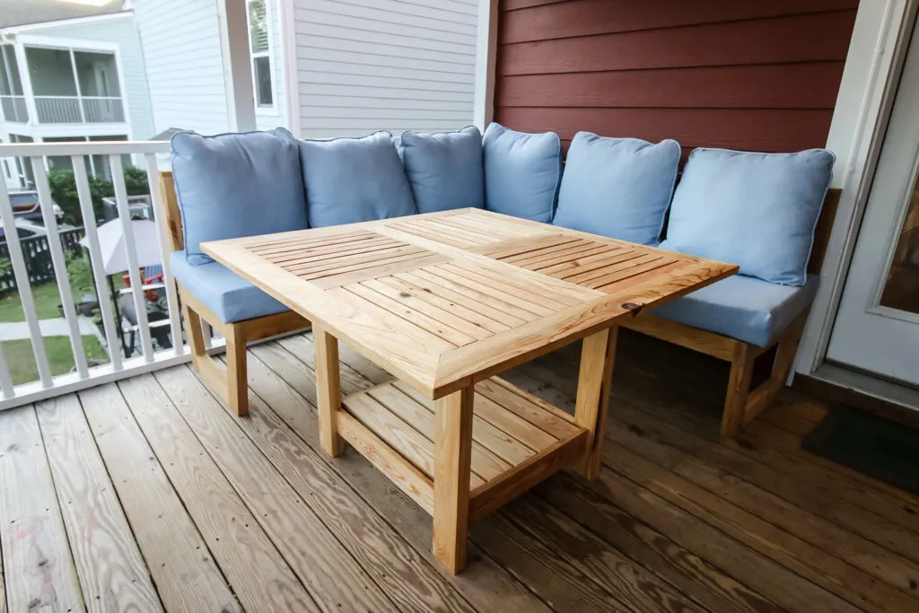 Fully assembled DIY square outdoor dining table