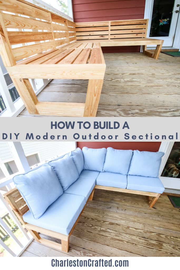 DIY modern outdoor sectional couch - Charleston Crafted
