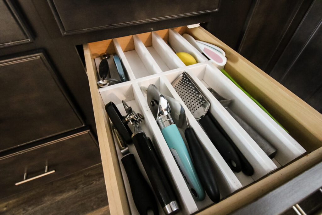 Organized kitchen utensil drawer