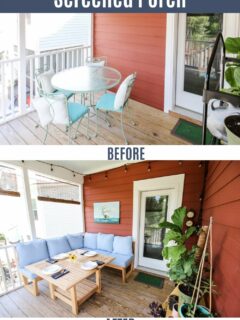 screened porch before and after