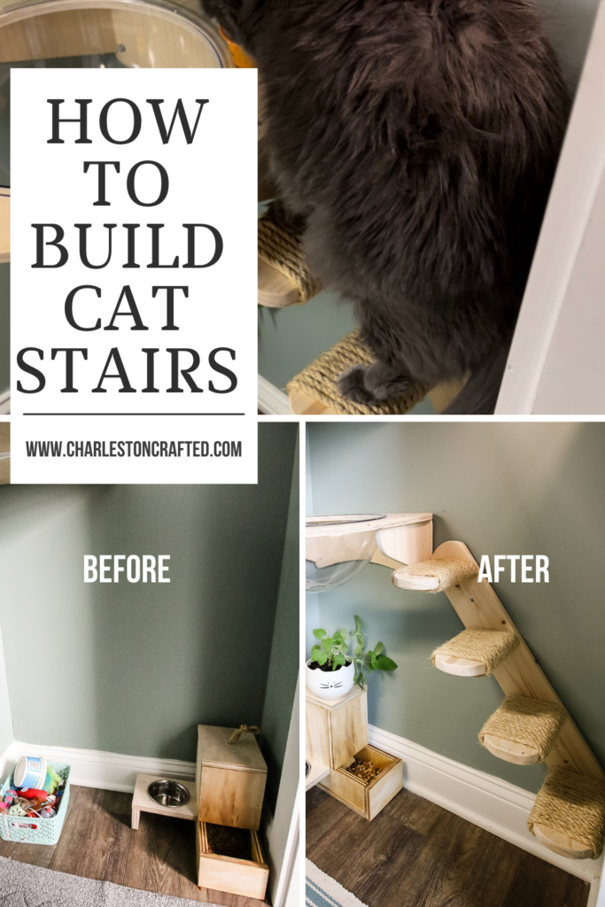 How to build wall mounted cat stairs - Charleston Crafted