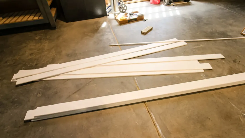 Cutting down strips of PVC sheet