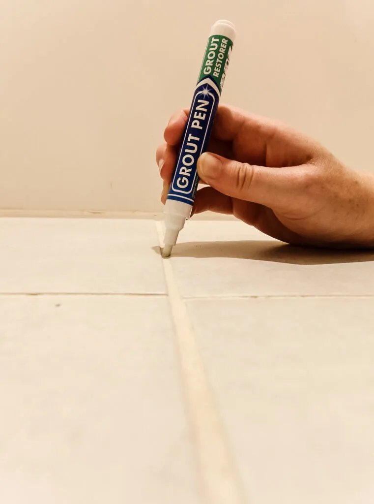 using a grout pen on tile floor grout