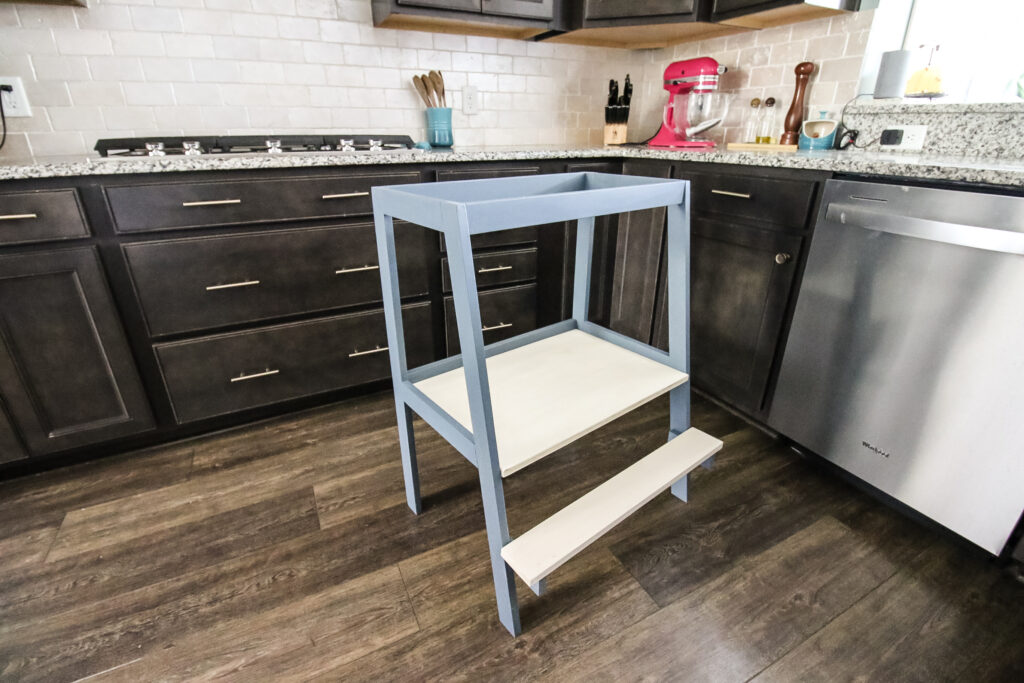 Kids learning tower in the kitchen