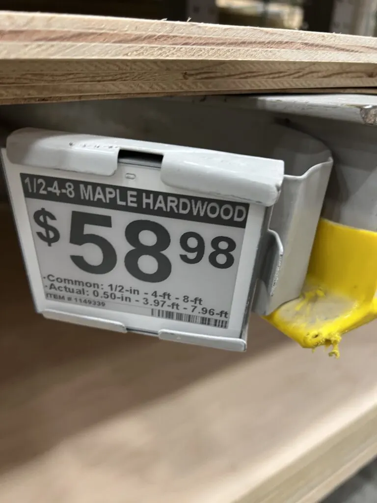 electronic plywood price tag